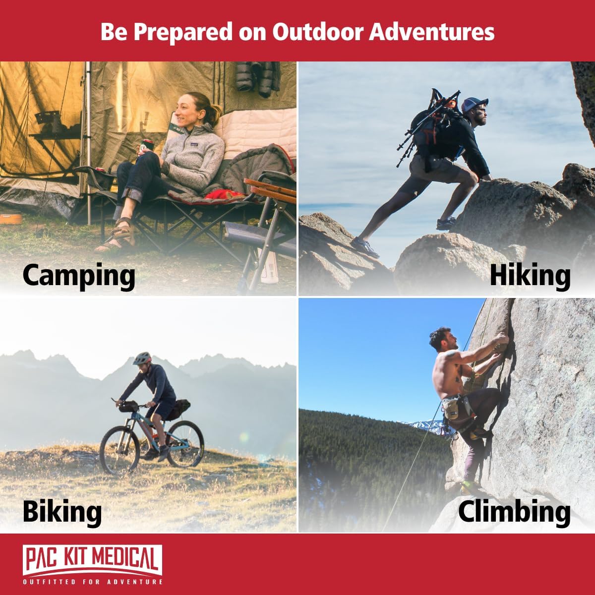 Pac-Kit Trailblazer 3 Outdoor First Aid Kit for Hiking, Camping and Outdoor Travel, 108 Pieces