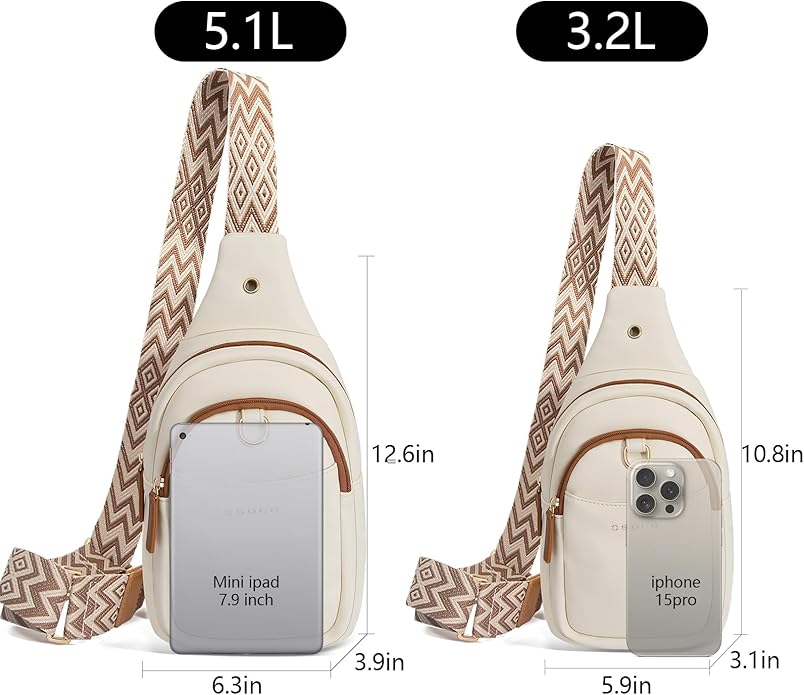 Crossbody Bags for Women Sling Bag Anti Theft PU Leather Travel Chest Purse Small Adjustable Strap Fits Large Phone