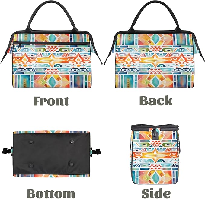 Colorful Patterns Overnight Weekender Bag for Women Men Travel Duffel Bags Waterproof Luggage Carry on Sports Yoga Gym Bag