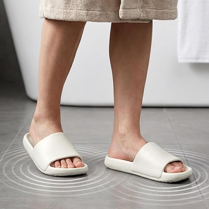 Shower Shoes for Women & Men - Non-Slip House Slippers - Cloud Comfort Slides - Quick-Dry, Arch Support - Perfect for Bathroom, Beach, Pool, Travel