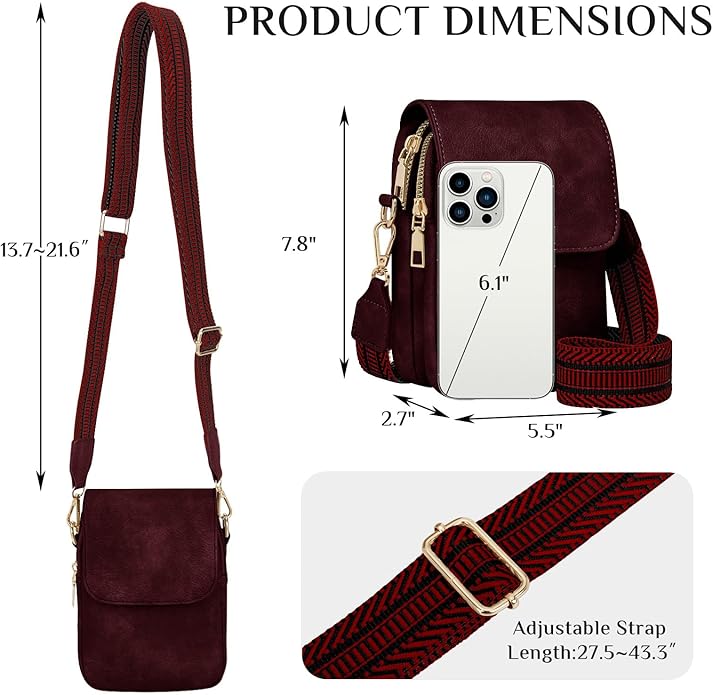 Fashion Small Crossbody Bags for Women Trendy Designer Cell Phone Purses Wallets with Card Holder Anti Theft Travel