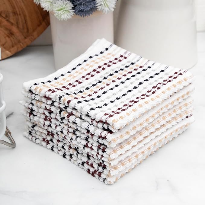 Ritz Pebble Bar Mop Towels: Highly Absorbent and Super Soft, 100% Cotton, Durable Super Absorbent Kitchen Bar Towels for Wiping Tables and Counters, 12x12, 6-Pack, Neutral