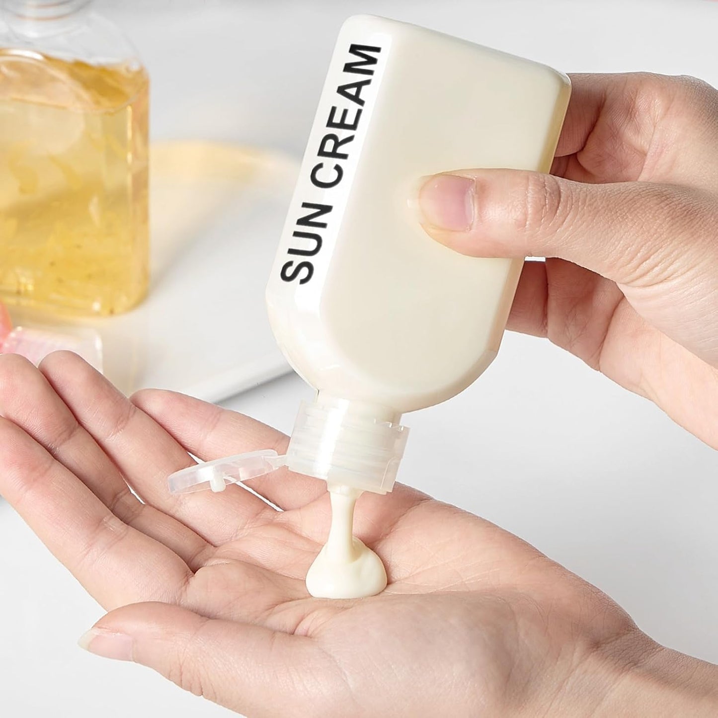 TUZAZO 6 Pack Travel Bottles for Toiletries 3.4oz/100ml Travel Size Containers TSA Approved, Clear Plastic Lotion Bottle Refillable Squeeze Bottles with Flip Cap for Shampoo, Conditioner & Lotion