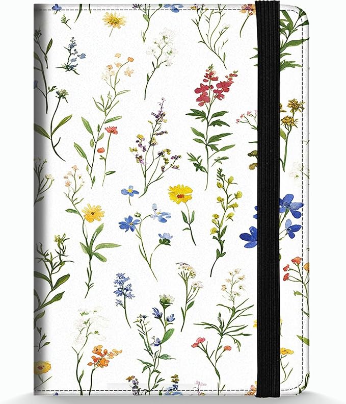 Passport Holder Wallet Cover Case,RFID Blocking Passport Cover,Large Capacity Travel Wallet with Multi Card Slots (Flower Weeds Leaves)