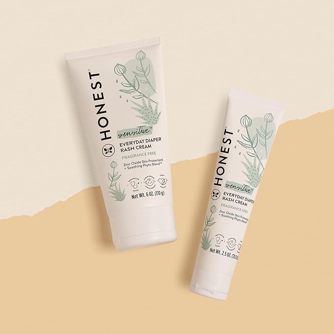 The Honest Company Diaper Rash Cream, Zinc Oxide Ointment, Moisturizing & Calming, Hypoallergenic, NEA Recognized, Cruelty-Free, Value Size 6 oz
