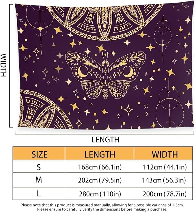 Beach Towel - Thin Lightweight Quick Dry Beach Towel 110x78 Inches Sandproof Pool Towels, Microfiber Compact for Travel Swimming Bath for Women Men (Size L) Mandala Butterfly Star Print