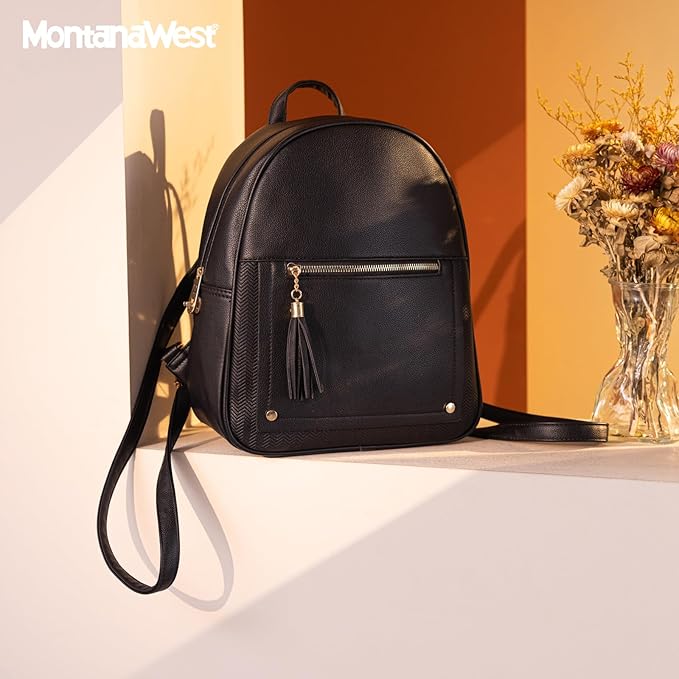 Montana West Medium Backpack Purse for Women Anti Theft Backpack with Secured Zipper & Tassel