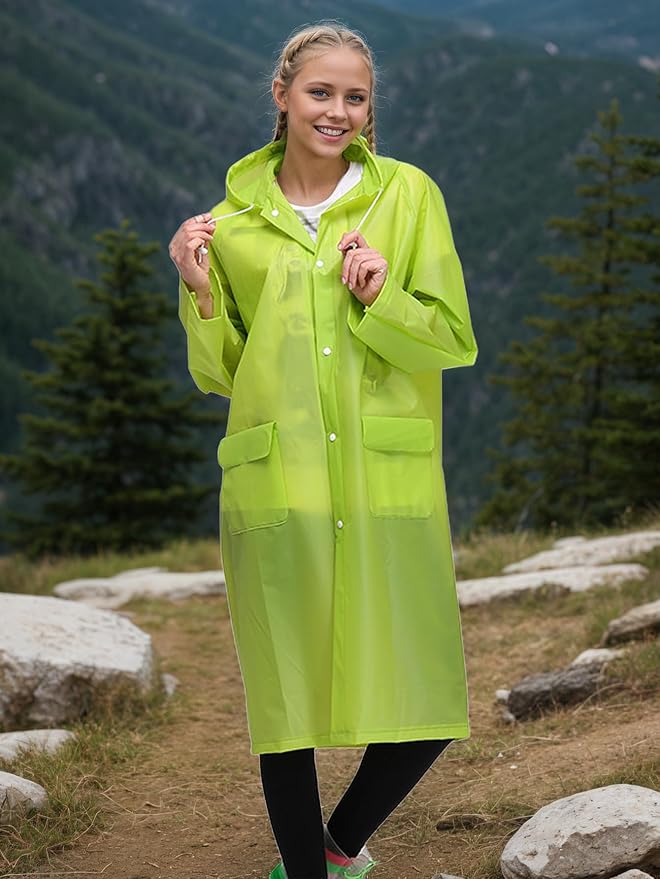 Besshopie EVA Raincoat Waterproof Rain Poncho Reusable Unisex Men Women Long Clear Rain Wear