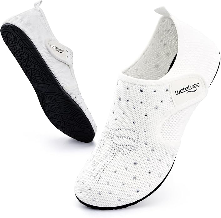 WateLves Water Shoes for Women Men Swim Beach Aqua Socks House Slippers Quick Dry Barefoot Travel Shoes with Adjustable Magic Tape for Pool Diving Boating Yoga