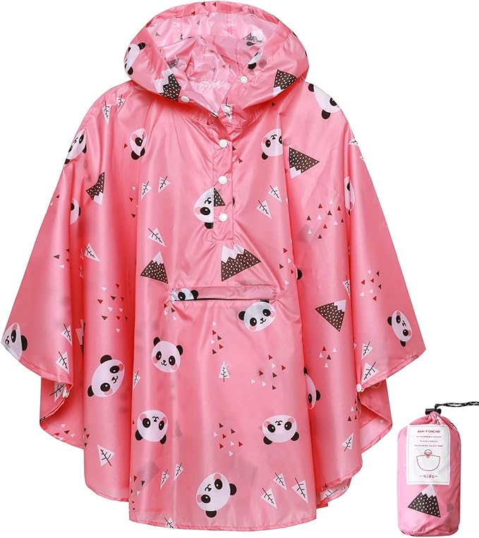 SaphiRose Lightweight Kids Rain Poncho Jacket Waterproof Outwear Rain Coat