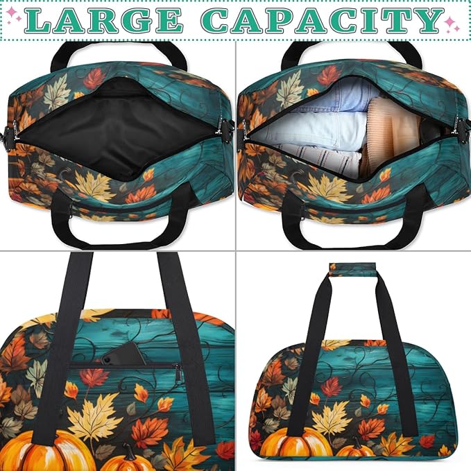 Autumn Pumpkin Kids-Duffel-Bags Gymnastics Dance Bag Carry-On Overnight Travel Gym Lightweight Dance Sports Bags For Girls Boys Kids，
