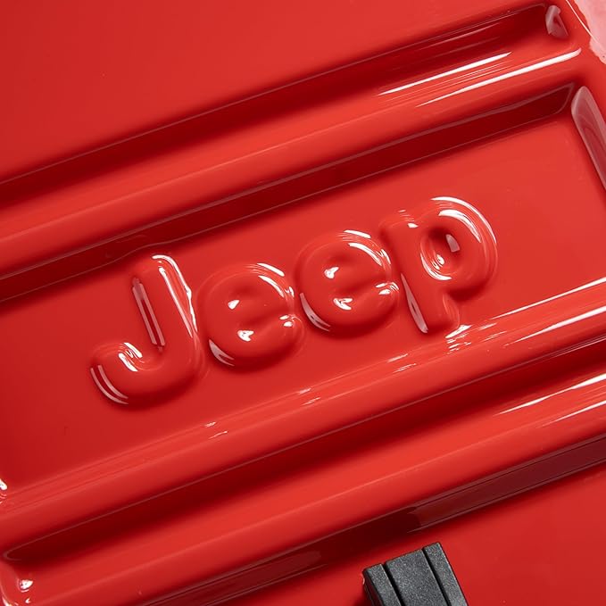 Jeep JH003B Hardside Expandable Luggage with Two Wheels, Tomato, Checked-Large 30 Inch