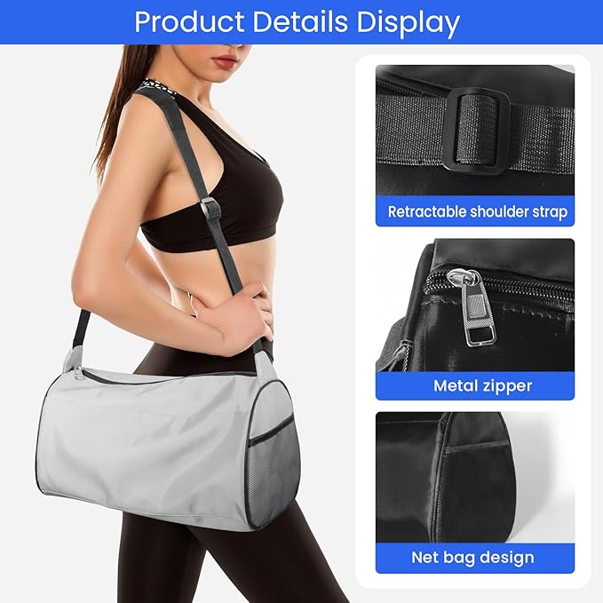 C&F BOGMOST Small Gym Bag for Women & Men,Small Lightweight Duffel Bag Carry On Bags Mini Duffel Travel Bag Waterproof Sports Bags for Workout/Sport/Travel, Grass Green