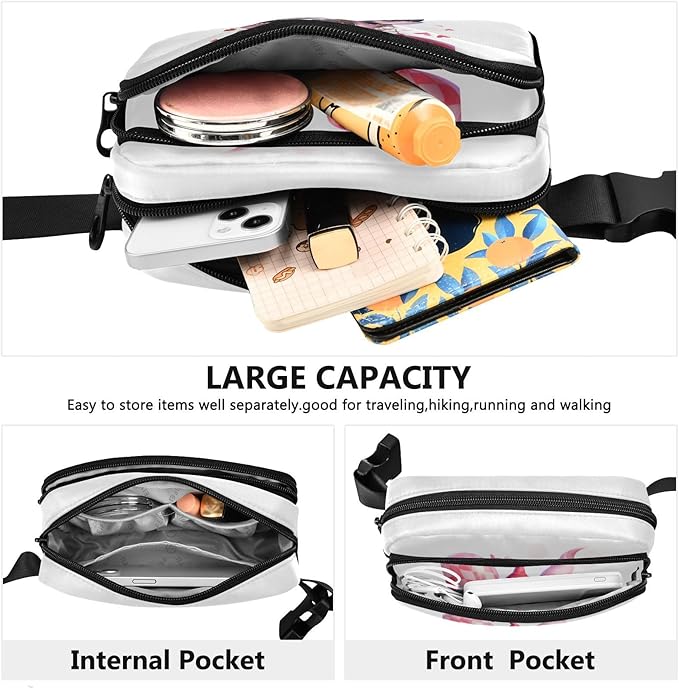 Valentine Gnome Balloons Fanny Pack for Women Men Water Resistant Fashion Waist Packs with Adjustable Strap Belt Bag for Travel Workout Jogging Hiking 21218114