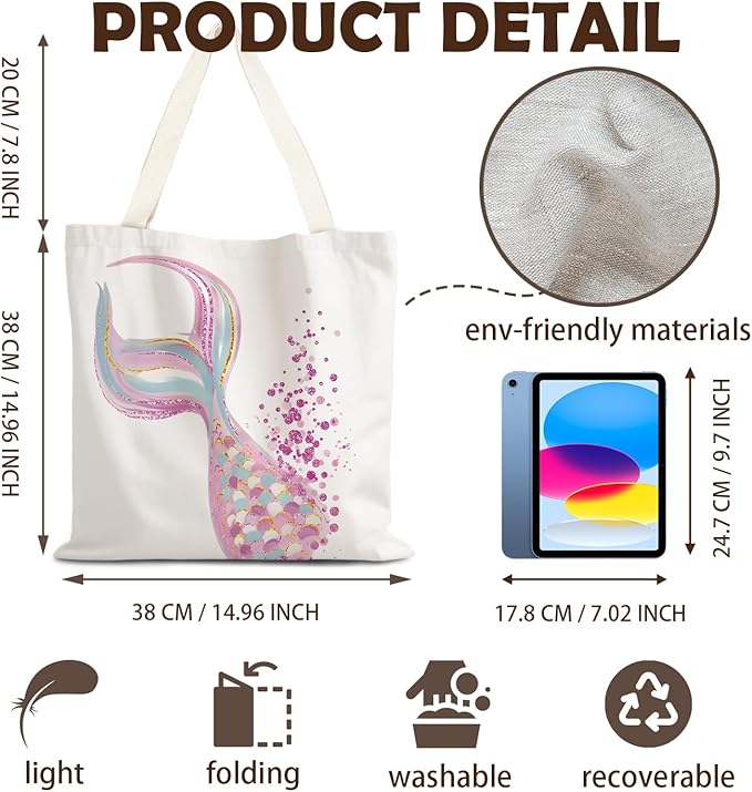 FBB Ocaen Beachy Ocean Sea Fish Reusable Grocery Shopping Bag