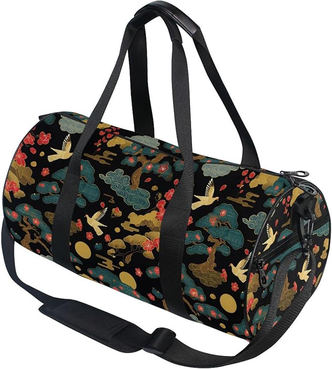 MNSRUU Sports Duffel Bags, Birds Tree Athletic Gym Bag Overnight Workout Travel Tote Luggage for Men Women Yoga