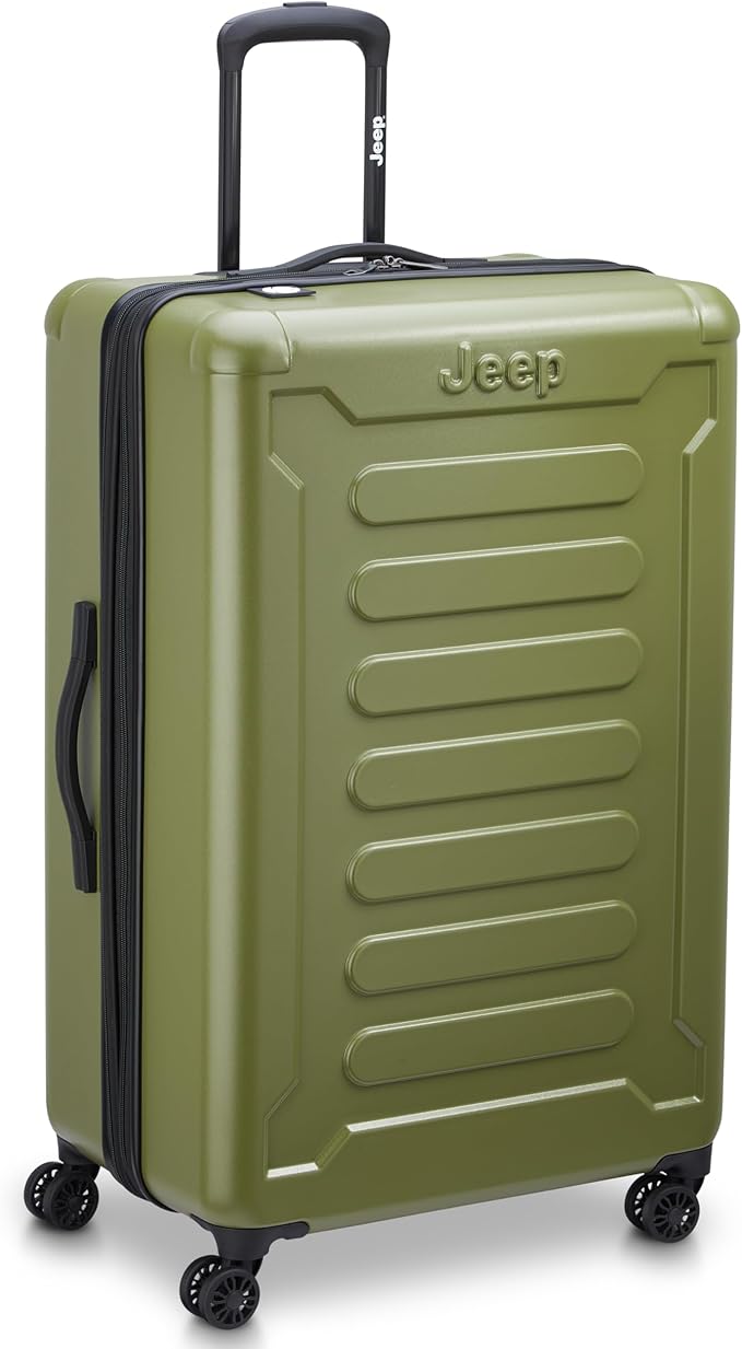 Jeep JH004C Hardside Expandable Luggage with Spinner Wheels, Avocado, 3 Piece Set 20/24/28 Inch