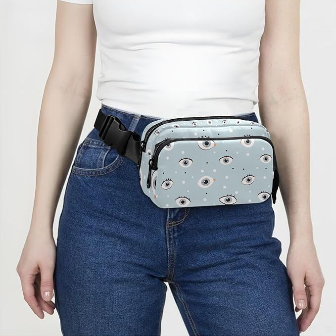 Cute Eyes Fanny Pack for Women Men Water Resistant Fashion Waist Packs with Adjustable Strap Belt Bag for Travel Workout Jogging Hiking 21220514