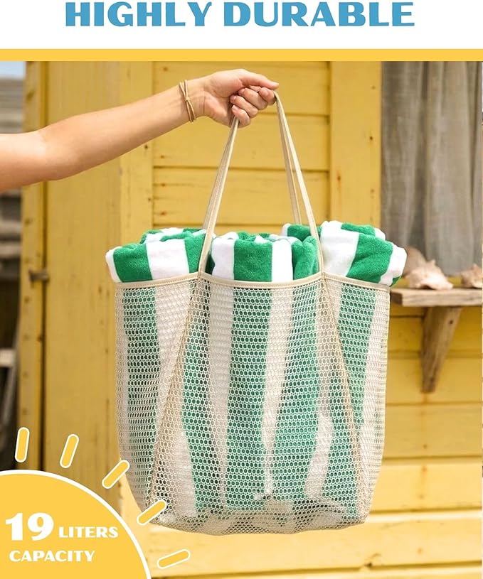 Rave Envy Beach Tote Bag for Women – Waterproof Mesh Tote Bag, Large Capacity Sandproof Beach Bags for Travel