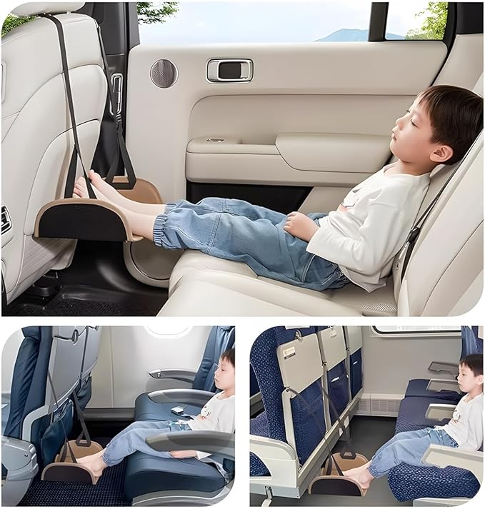 Car Foot Hammock, Adjustable Vehicle Headrest Seatback Travel Essentials for Foot Rest, Portable No Collapse Thickened Automotive Feet Relax Hammock, Universal for SUV RV Truck (Style B)
