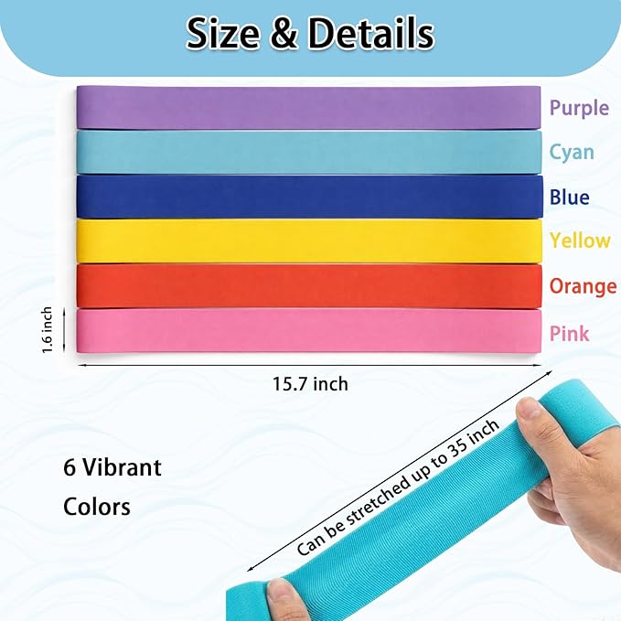 Extra Wide Beach Towel Bands, Towel Straps, Beach Chair, Pool Chairs Cruise Ship Essentials, Towel Chair Clips Towel Holder Beach Towel Clips Thicken No Snapping Easy to Stretch (6 Pack - 6 Colors)