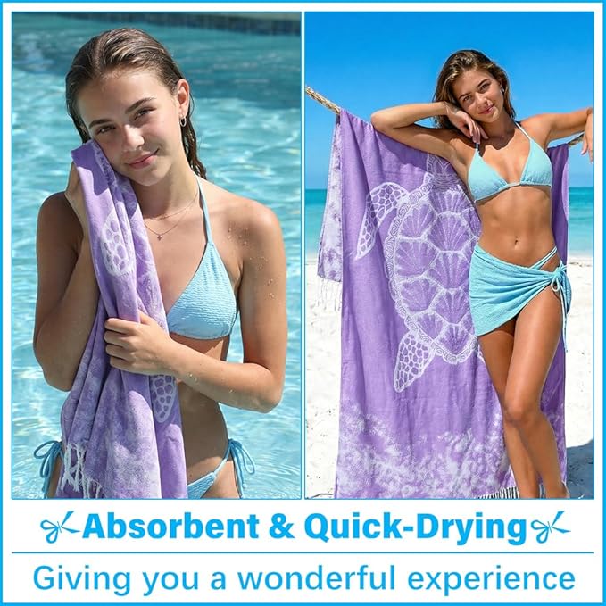 Thin Turkish Beach Towel Lightweight Soft Cotton Extra Large XL Oversized Sand Free Sandproof Absorbent Quick Dry Towels Cloud Bath Pool Travel Compact Essentials Accessories for Adult Gifts