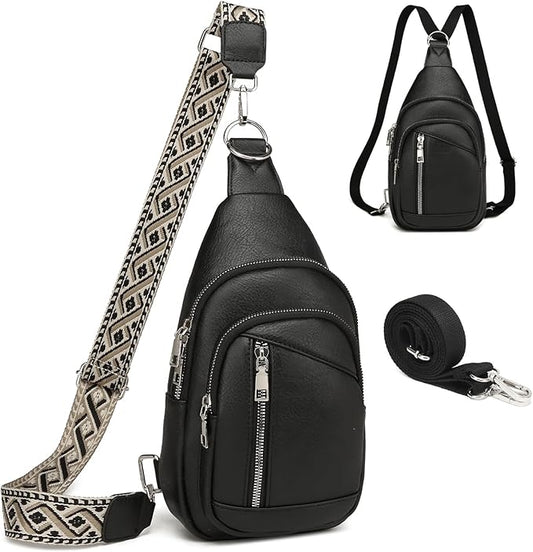 MYHOZEE Small Diaper Bag Crossbody Sling Purse for Women - 2 in 1 Leather Backpack with 2 Straps for Short Trips Work Daily | Mini diaper bag, Instant Wipes pocket, Adjustable Straps, Credit card slot, Moms and dads, Reusable Wipe pouchs