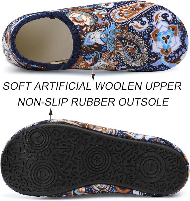 Scurtain Unisex Adults Rubber Sole Slippers