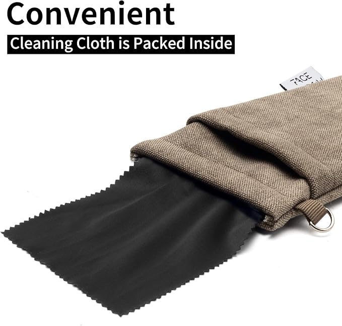 Face Shadow Double Glasses Case Soft Eyeglass Case For Women Men Squeeze Top Sunglasses Case With Cleaning Cloth