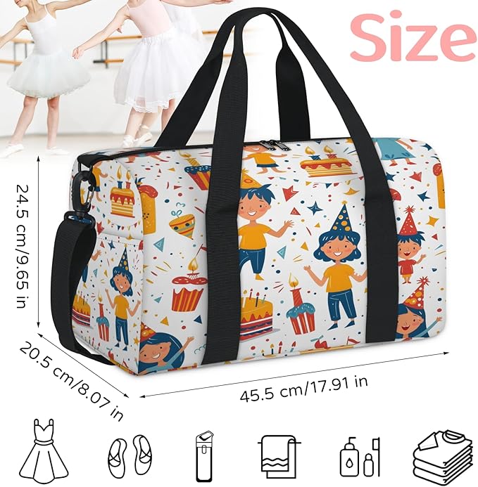 Happy Birthday Travel Duffle Bag for Women Men, Overnight Weekender Bag, Carry on Tote for Sport Gym