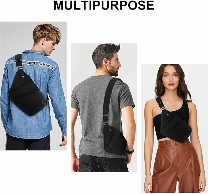 Lightweight Sling Bag, Anti Theft Crossbody Bags for Women Men Casual Shoulder Crossbody Sport Travel Hiking Bag