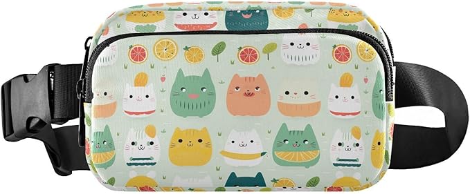 Cute Cat Animal Fanny Pack for Women Men Water Resistant Fashion Waist Packs with Adjustable Strap Belt Bag for Travel Workout Jogging Hiking 21219794