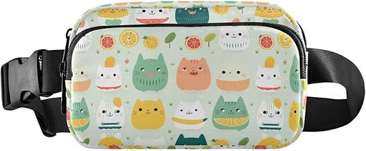 Cute Cat Animal Fanny Pack for Women Men Water Resistant Fashion Waist Packs with Adjustable Strap Belt Bag for Travel Workout Jogging Hiking 21219794