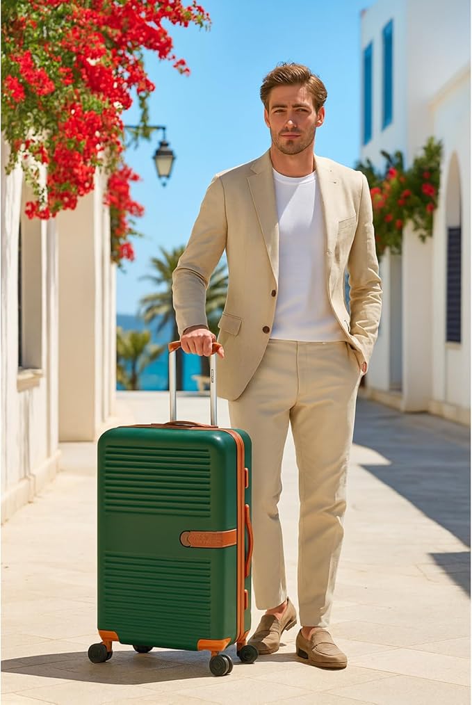 World Traveler Garland Lightweight Hardside 24-Inch Expandable Spinner Luggage with TSA Lock - Green
