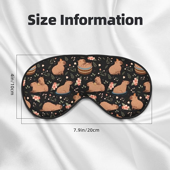 Capybaras Sleep Mask Breathable Soft Eye Mask for Sleep for Women Men Lightweight Eye Cover for Travel, Night Work, Nap, Office