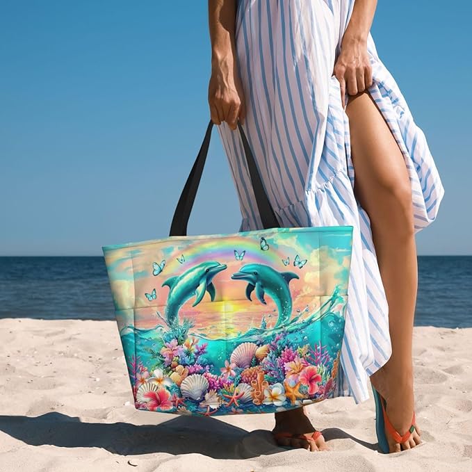 Extra Large Beach Bags For Women, Waterproof Beach Totes Bags For Women, Lightweight Foldable Pool Bag With Zipper