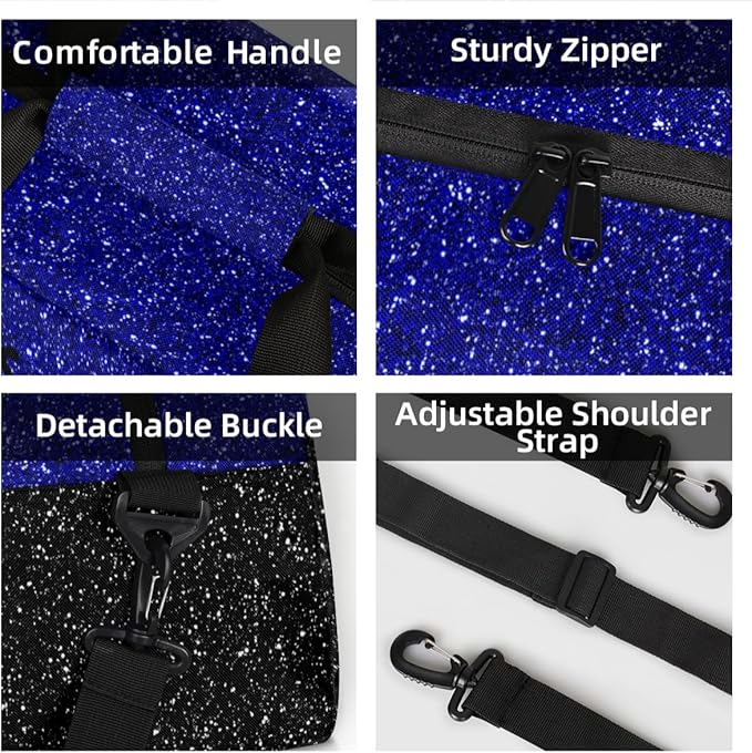 Personalized Blue Glitter Cheer Bag for Cheerleaders, Custom Sport Gym Bag Dance Bag Travel Duffle Bag Cheerleading Gifts for Women