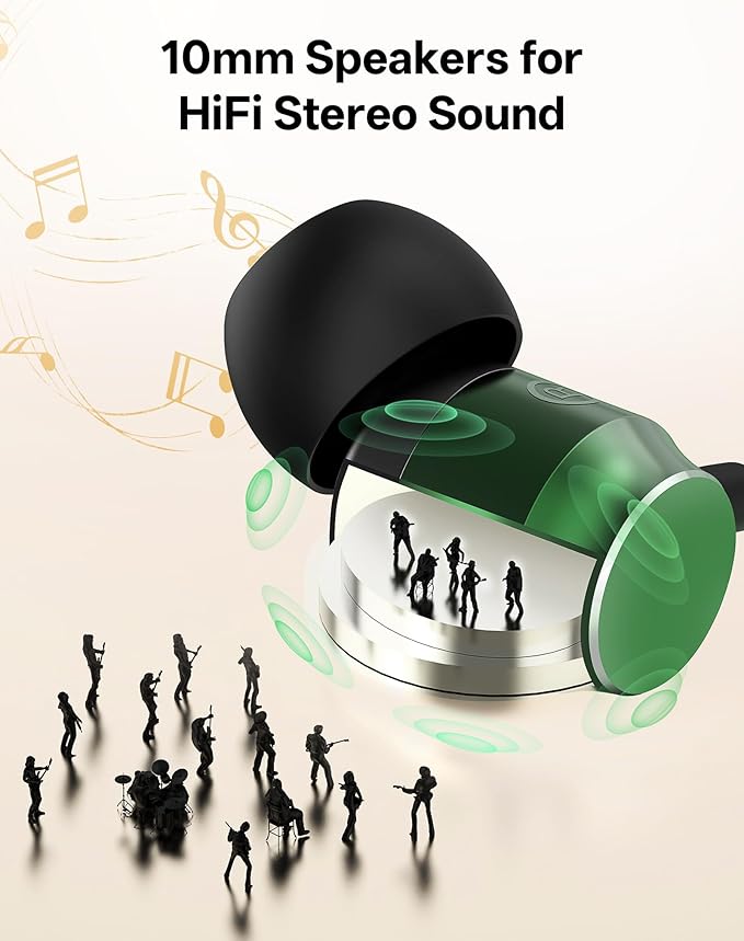 Neckband Bluetooth Headphones, Wireless Bluetooth 6.0 Earbuds with Microphone, Comfortably Light, Deep Bass Earphones 35H Playtime, IPX5 Waterproof, Magnetic Headset for Workout (Olive Green)