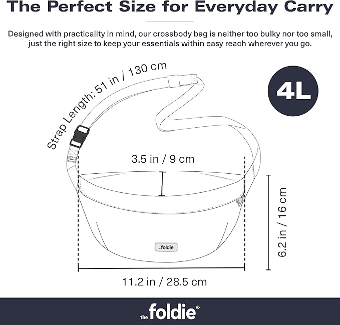 The Foldie Foldable Crossbody Bags for Women & Men - Anti-Theft RFID-Safe Fanny Pack with Smart Lockable Zippers and Cut-Resistant Strap - Lightweight Waist Pack for Travel & Everyday Use - Yellow