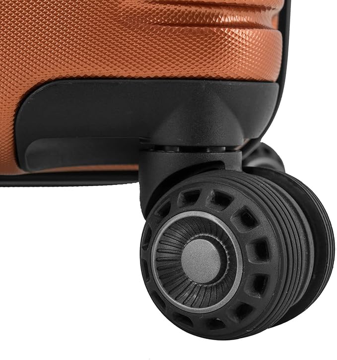 Traveler's Choice Archer Polycarbonate Hardside Spinner Luggage Set, Tie Down Straps, Orange, 2-Piece