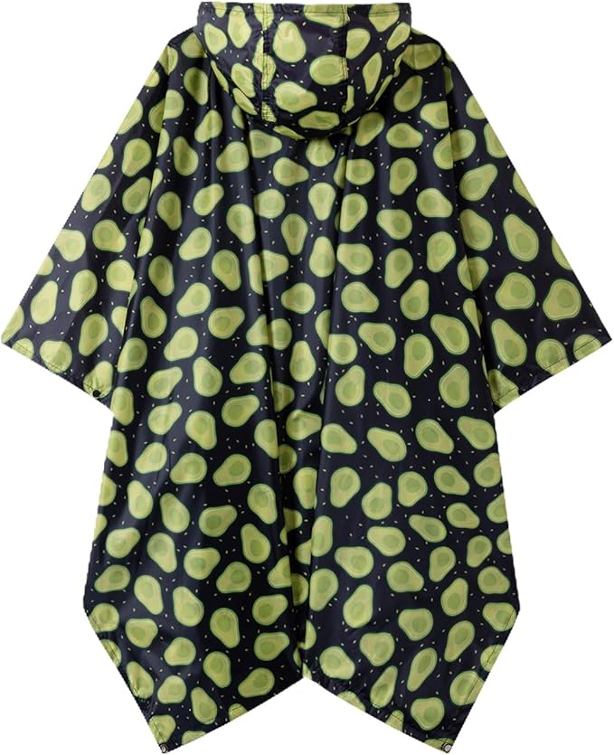 Hooded Rain Poncho for Adults - Waterproof Rain Coat and Lightweight Jacket 3-in-1 Multi-Function with Pockets