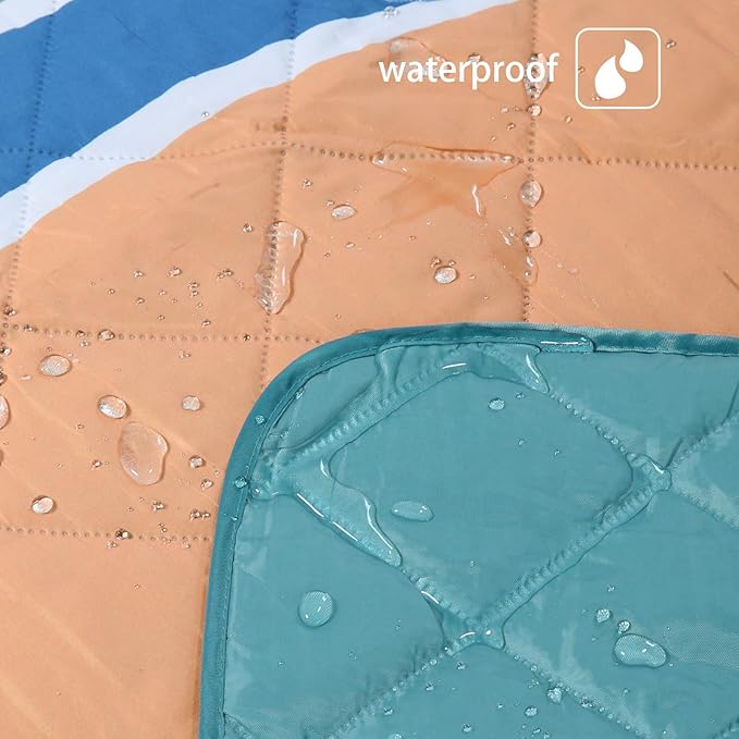 Exclusivo Mezcla Waterproof Picnic Blanket 60x80 Inches Large Multicolor Floral Polyester Sandproof Modern Camping Blanket