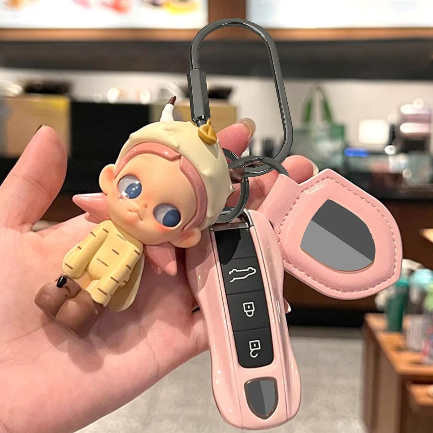 Key Chain, Brass Key Rings 2 Pack Screw Lock Key Organizer with 4 Rings Carabiner Keychain Clip for Men and Women