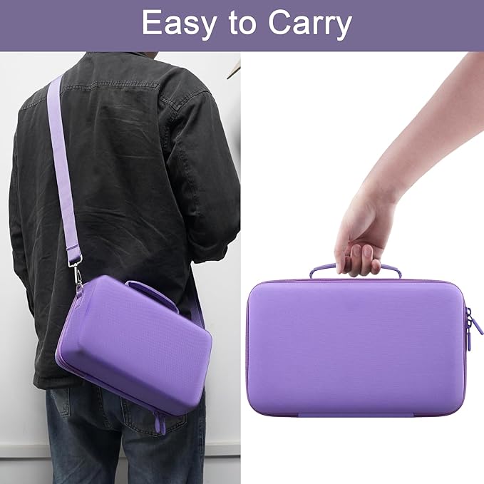 Camera Case Compatible with Canon EOS Rebel T7 / T100 / R50 / R100 / R5 / R6 Mark II / 90D DSLR Camera with 18-55mm Lens,Sony,Nikon DSLR Camera Protective Case with Shoulder Strap (Purple Case)