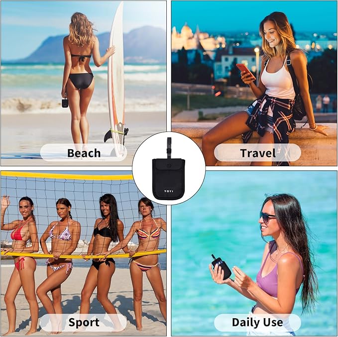 YOYI YOYI RFID Undercover Bra Wallet,Travel Pouch,Secret Pocket - Credit Cards & Money & Valuables with Adjustable,Elastic Strap Suitable for All Bra Sizes