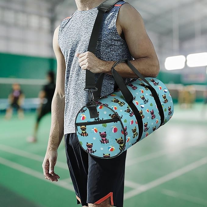Overnight Weekender Travel Bag Black Dog Pinscher Pool Gym Sports Travel Workout Bag Basketball Football Weekender Bags