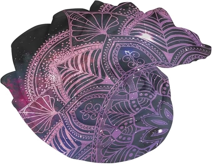Starry Purple Mandala Print Quick Dry Beach Towel, Adult Oversized Lightweight Beach Towels Sand Free Absorbent Compact Beach Thin Blanket for Swimming Camping Pool (110"x78") Size L