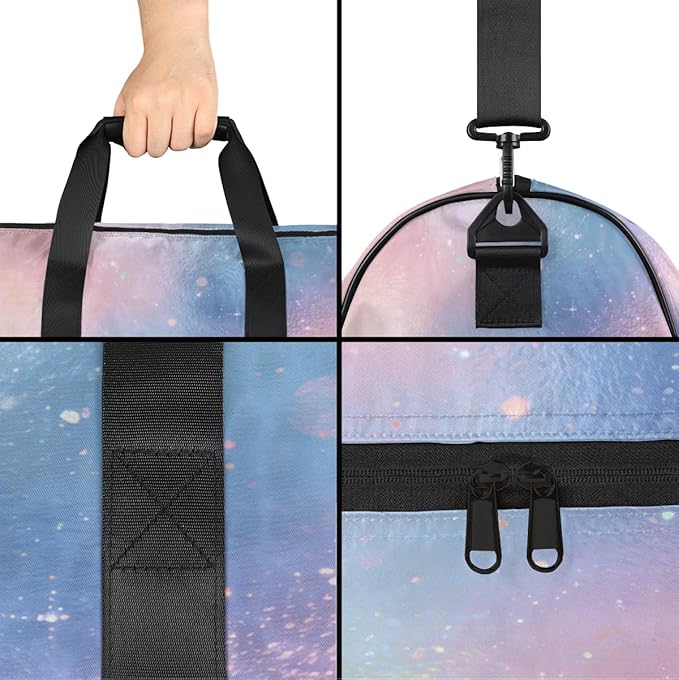 Colorful Sequin Pattern Sports Gym Bag with Wet Pocket & Shoes Compartment Waterproof Workout Duffel Bag for Women and Men Weekender Overnight Duffle Bag Travel Carry-on Tote