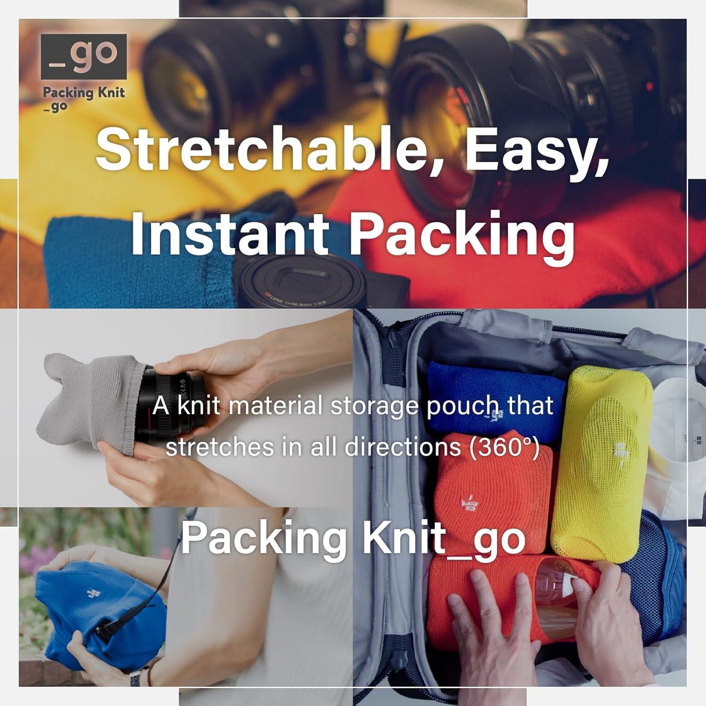 Camera Cover, Polygon W, Made in Japan, L size, Blue