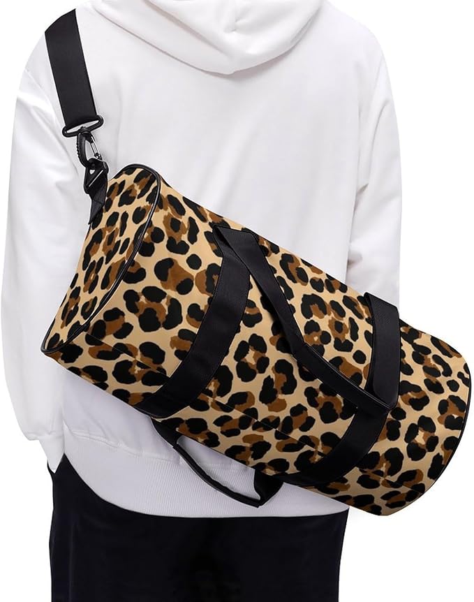 Lightweight Sports Travel Bag Cheetah Leopard Print (2) Beach Swim Bags Men Women Duffle Bag Foldable Overnight Bags